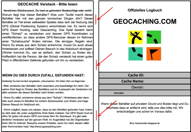 20 x Geocaching Logbuch für Petlinge Logbücher 